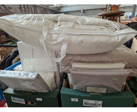2 boxes of unused bed linen including M&amp;S etc