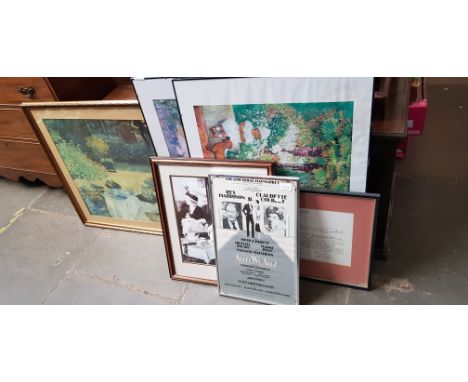 Various pictures and prints including framed art print after Claude Monet.  