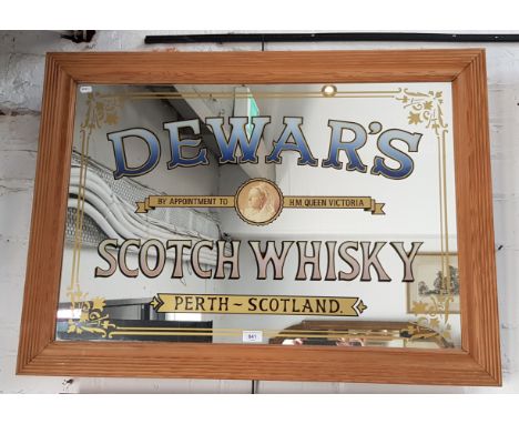 A Dewar's Scotch Whisky advertising mirror, 94cm x 68.5cm (overall).  