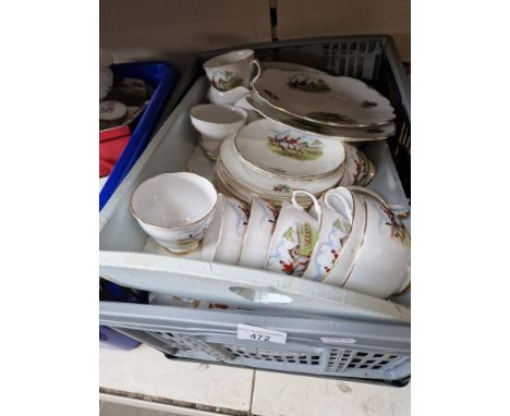 A mixed lot of ceramics including Duchess hunting scene teawares, Royal Worcester, etc.  
