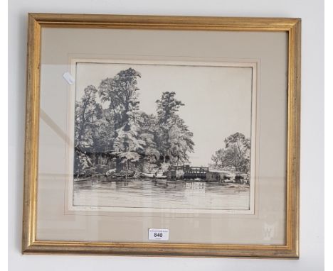 Marjorie Sherlock (British, 1879-1973), 'Byrons Pool' drypoint etching, trial proof, signed and titled to margin, framed and 