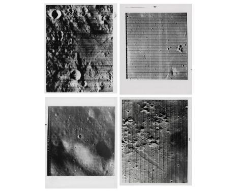 Five views of the Moon as seen by the five lunar orbiters, Lunar Orbiter 1 to 5, August 1966 - September 1967 Vintage gelatin