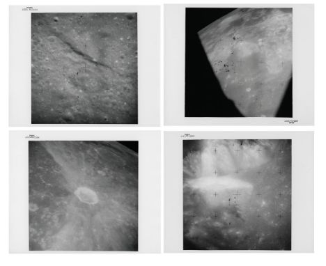 Alfred Worden, James Irwin or David Scot Four rare orbital views of the Moon, taken with three different lens and four differ