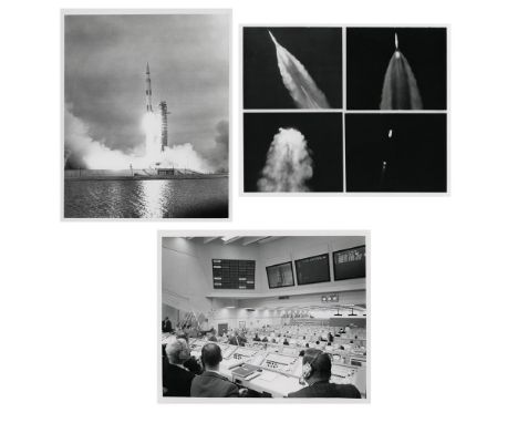 Three views of the Apollo 9 launch including liftoff, staging and separation and Launch Control Center during pre-launch acti