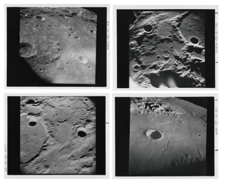 John Young, Eugene Cernan, or Thomas Stafford Four views of spectacular moonscapes from orbit, Apollo 10, 18-26 May 1969 Vint