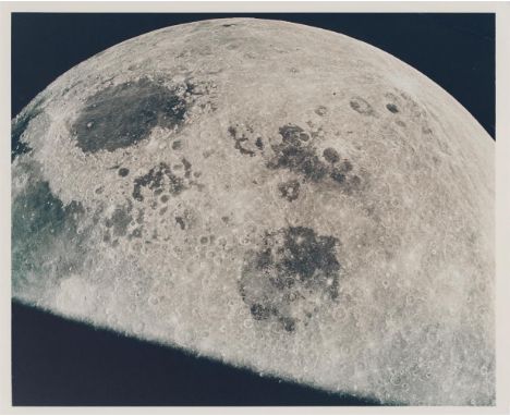 William Anders A fantastic almost full view of the Moon seen through the Command Module's window after trans Earth injection,