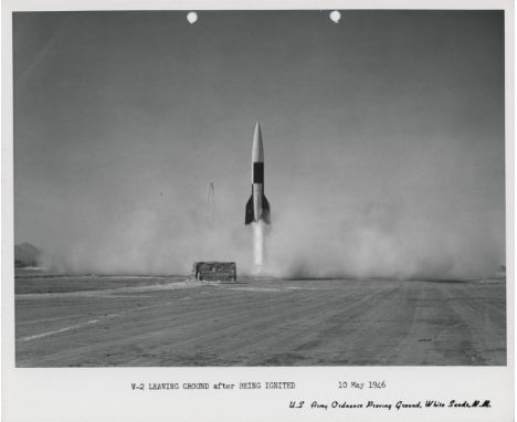 US Army / Unidentified Photographer  V2 No.3, the first American rocket to reach outer space leaving ground after being ignit