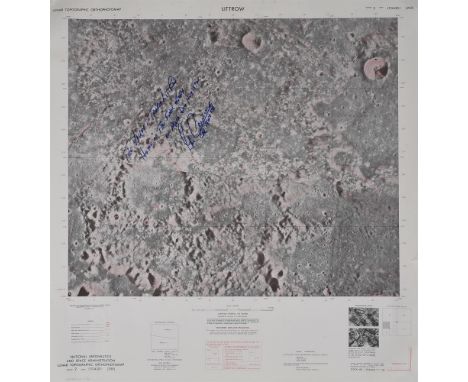 Lunar photographic ortophotomap of the Littrov  region, prepared by U.S. Defence Mapping Agency Topographic Center for NASA f