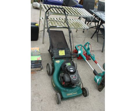 A DRAPER EXPERT PETROL LAWN MOWER WITH BRIGGS AND STRATTON ENGINE 