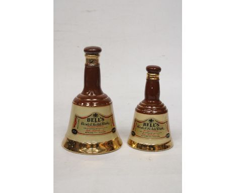 TWO BELL'S BLENDED SCOTCH WHISKYT 37.5 CL AND 18.75 CL IN DECANTERS 