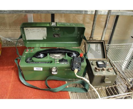 A VINTAGE PYE LINESMANS TELEPHONE 704 AND A FURTHER METER ME-61/GRC 