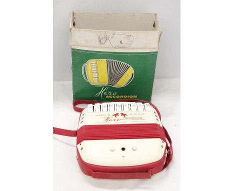 A VINTAGE CHILD'S 'HERO' ACCORDION, BOXED 
