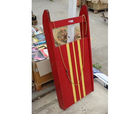 A VINTAGE WOODEN SLEDGE 