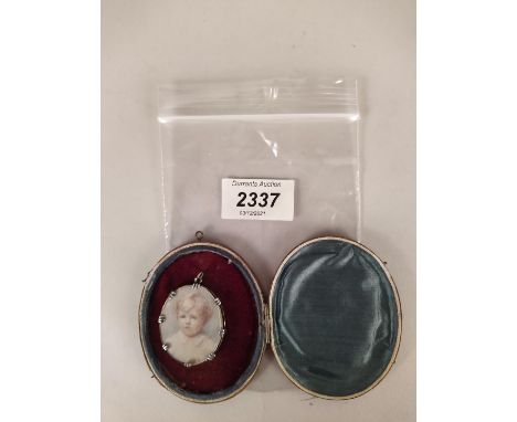 A cased miniature portrait by Mary Coombes, reputedly of Sir John Anstey C.B.E. when a young boy, Sir John Anstey C.B.E. comm