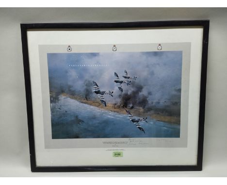 A 'first edition' print by Robert Taylor 'Jonnie Johnson Leading 144 Canadian Wing over the Normandy Beaches, 6th June 1944',