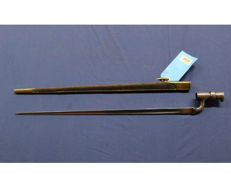 A British model 1895 socket bayonet with scabbard, overall an excellent example