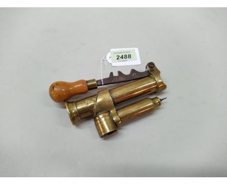J C Cocker cartridge reloading tool, Pat 5535 of 1884 (made for using with cased guns)
