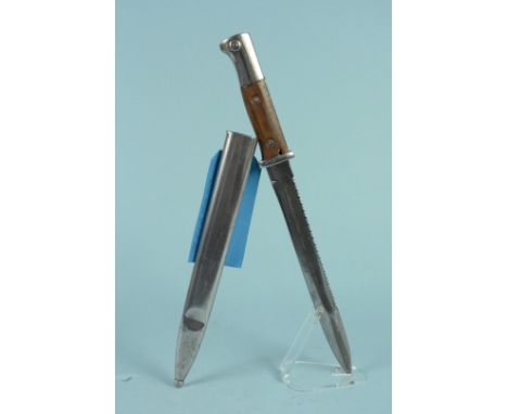 A German model 1884/98 2nd type bayonet with sawback and scabbard