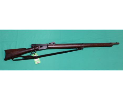 A Swiss Vetterli 10.4 cal bolt-action rifle with tubular magazine (model 78), this example in 10.4 centre fire and is in abov