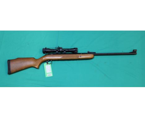 An 'Airsporter S' .22 cal air rifle, S/No.G.P.00304 complete with Nikko Stirling 4x32 scope, this classic B.S.A. air rifle in