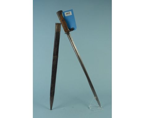 A German model 1898 (2nd model) bayonet with leather scabbard