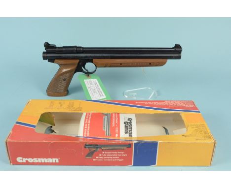 A Crosman Mod 1377 .177 cal air pistol, S/No.492304833 with original box and paperwork (almost mint), as a post 1939 air weap