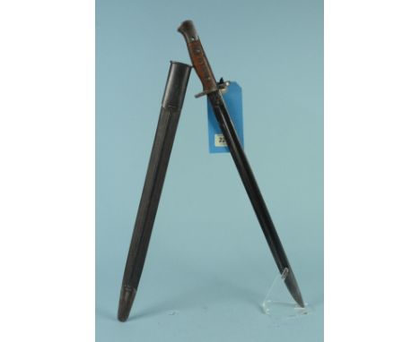 A British model 1907 bayonet by Sanderson (issue date 5/15) with scabbard