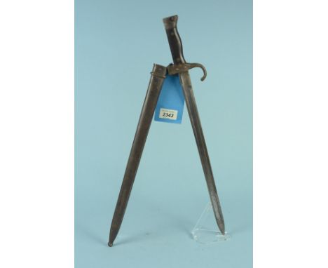 A French model 1892 (Mannlicher Berthier) bayonet with scabbard (matching numbers)