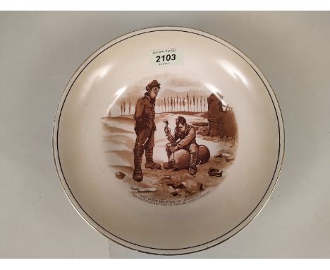 A 'Bruce Bairnsfather' ceramic dish (with restoration to rim)
