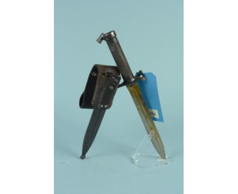 A Swedish model 1896 knife bayonet with scabbard and leather frog