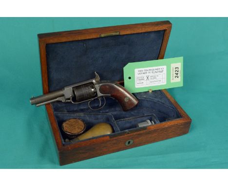 A cased U.S.A. James Warner second model first type pocket model revolver c1857-late 1960's total production approx 9,500 (th