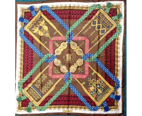 Hermes scarf boxed. Brins d'or by F.Abadie in good condition 