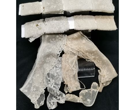 Late 18thc Brussels bobbin and needlepoint lace and French needlepoints 