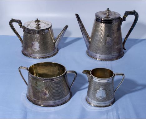 A silver plated tea/coffee service