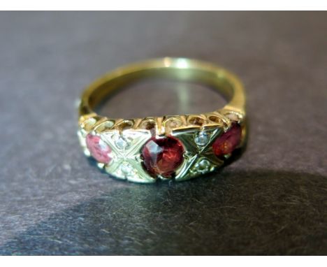 A 9ct gold CZ dress ring size K approx 3 grams - generally good condition