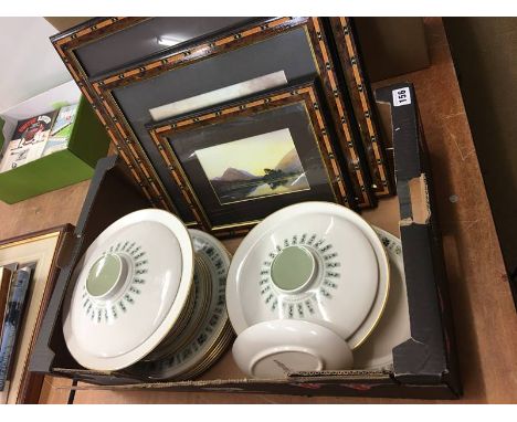 Quantity of Royal Doulton tapestry and three pictures