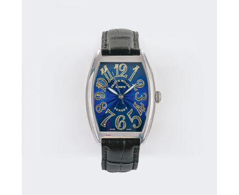 Franck Muller. Herren-Armbanduhr 'Sunset Blue Dial'. 2003. Platin 950, gest., Automatik, Ref. 2852 SC Sunset. Blaues Zifferbl