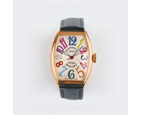 Franck Muller. Herren-Armbanduhr 'Color Dreams'. 2005. 18 kt. Roségold, gest., Automatik, Ref. 5850SC/CD-5-G. Silberfarbenes 