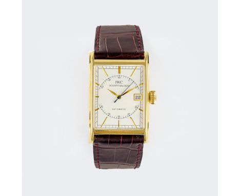 IWC - International Watch Co. Herren-Armbanduhr 'Novecento'. 2000. 18 kt. GG, gest., Automatik, Ref. 3226. Weißes mattiertes 