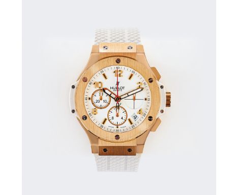 Hublot. Herren-Armbanduhr 'Big Bang'. 2009. 18 kt. Roségold/ Titan, gest., Automatik, Ref. 341 PE 230 RW. Weißes Zifferblatt,