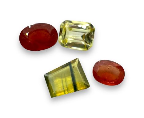 A parcel of vari-coloured sapphires. To include a 1.50ct (approximately) parti-colour fancy cut sapphirefeaturing a greenish 