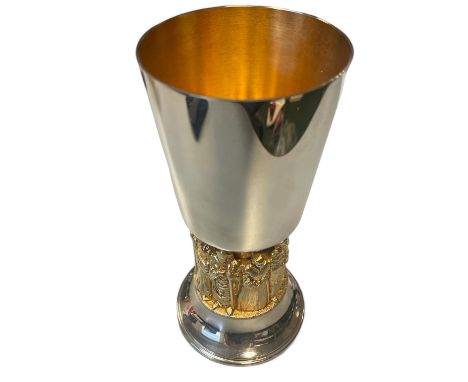 A sterling silver Winchester Cathedral goblet. Number 696 of 900 commissioned by the cathedral to mark its 900th anniversary 