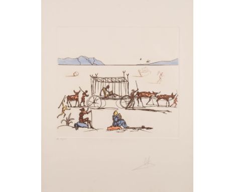   SALVADOR DALÍ  1904 Figueres, Girona - 1989 ebenda    BLATT AUS 'HISTORIAS DE DON QUIJOTE DE LA MANCHA' (1979)     Radierun