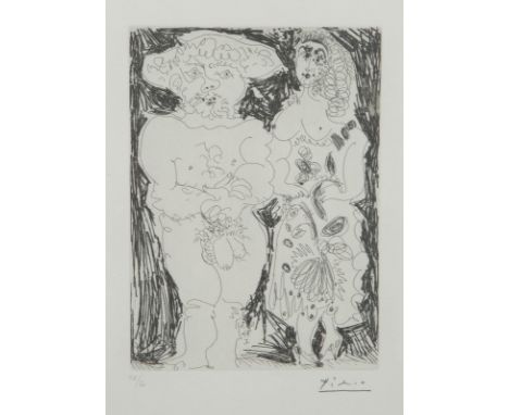   PABLO PICASSO  1881 Málaga - 1973 Mougins    BLATT 74 AUS DER FOLGE '156 GRAVURES' (1971)     Radierung auf Vélin. DM 21 x 