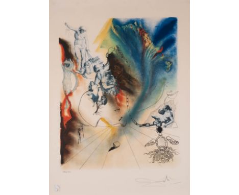   SALVADOR DALÍ  1904 Figueres, Girona - 1989 ebenda    'ROMANTIC' (AUS: 'VIER TRÄUME VOM PARADIES, 1973)     Farblithografie