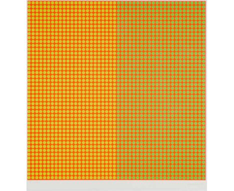   KUNO GONSCHIOR  1935 Wanne-Eickel - 2010 Bochum    OHNE TITEL (PUNKTE, 1972)     Farbserigrafie auf leichtem Karton. DM 46 