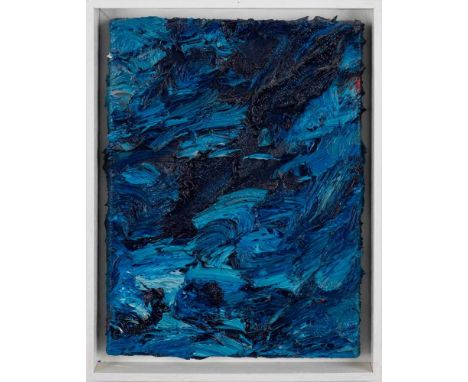   JAN DE BEUS  1958 Muiderberg    'MARINE, V' (2008)     Öl, pastös aufgetragen, auf Leinwand. 41 x 30 cm (R. 45,5 x 35 cm). 