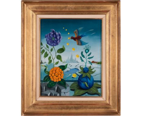   GEORGES SPIRO  1909 Warschau - 1994 Nizza    'L'OISEAU DU PARADIS'     Öl auf Leinwand. 41,5 x 33 cm (R. 58,5 x 50 cm). Unt