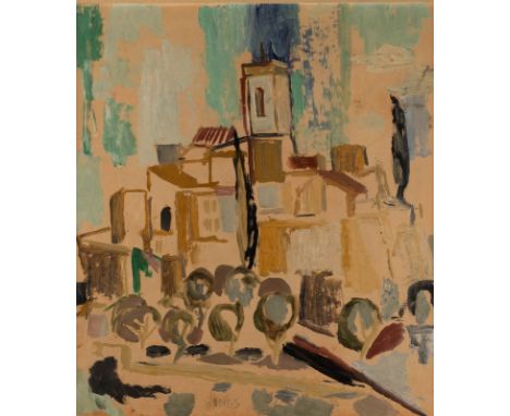   HERBERT ZANGS  1924 Krefeld - 2003 ebenda    ANTIBES (UM 1952)     Öl auf Pappe, auf Platte montiert. 78,5 x 69 cm (R. 89,5