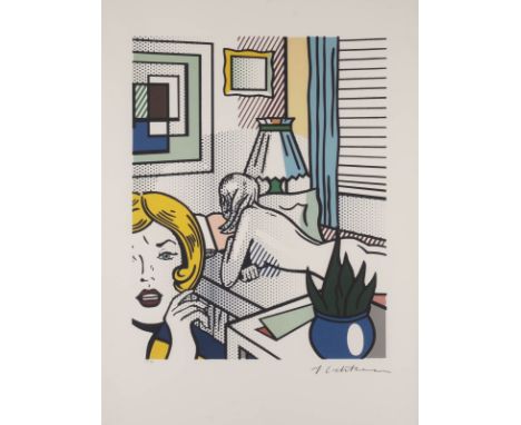   ROY LICHTENSTEIN (NACH)  1923 New York - 1997 ebenda    OHNE TITEL (ROOMMATES)     Farblithografie auf Arches. DM 55 x 42,5